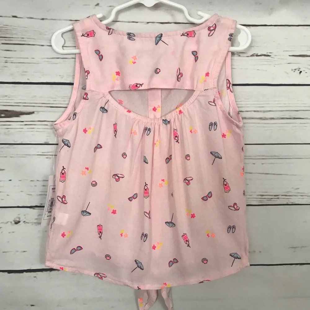 Sonoma Girls Pink Tie Front Shirt Size 4